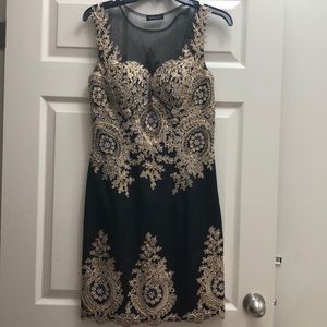 Yaya & Co Black dress with gold embellishment